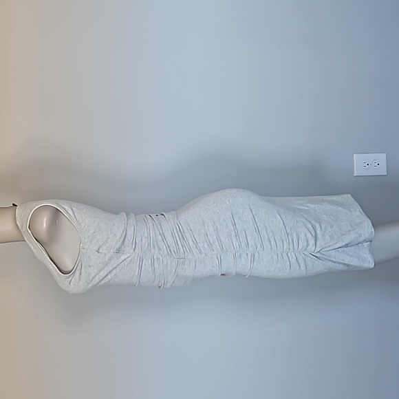 Ann Taylor Heather gray sleeveless comfy ruched dress-S - Picture 2 of 6